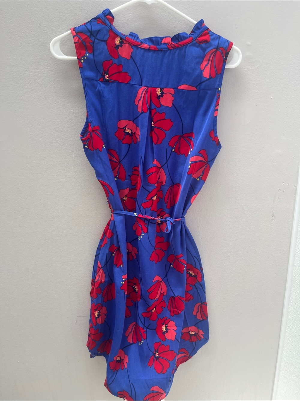 Market & Spruce Blue Mini Dress with Red Floral Print - Picture 2 of 2